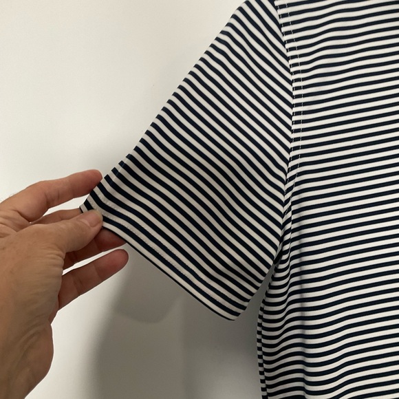 Vineyard Vines Boys Sankaty Blue White Striped Short Sleeve Polo Button Shirt L - Picture 9 of 12